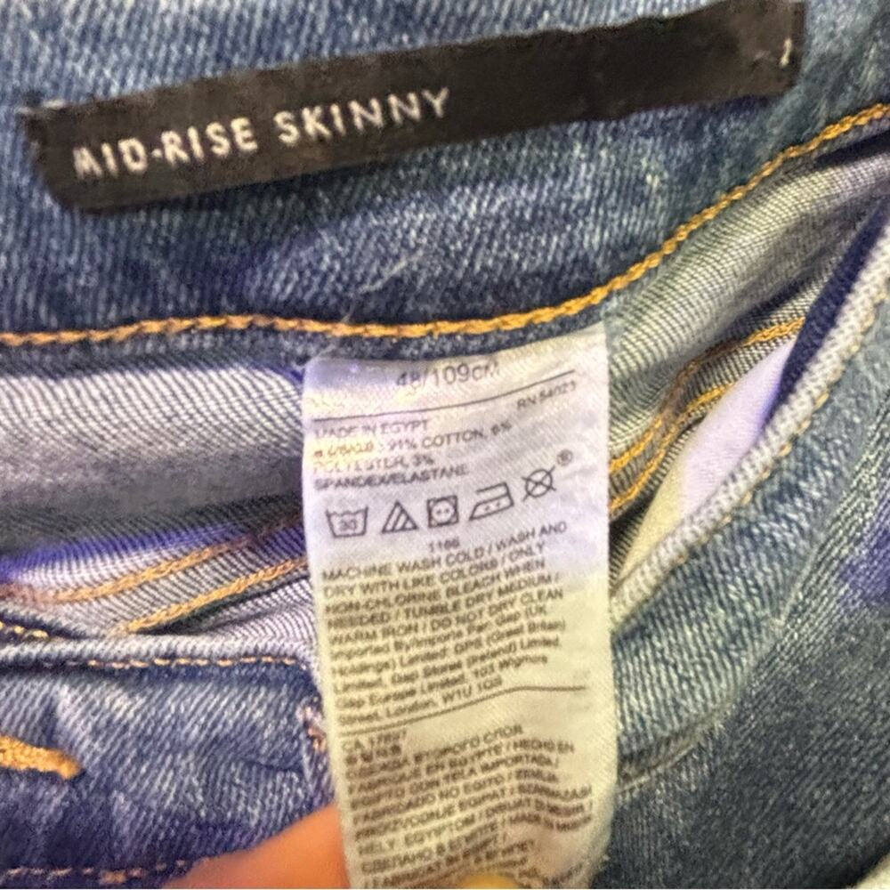 Banana Republic Women’s Premium Blue Mid-Rise Stretch Skinny Ankle Jeans Size 29 - Picture 4 of 9